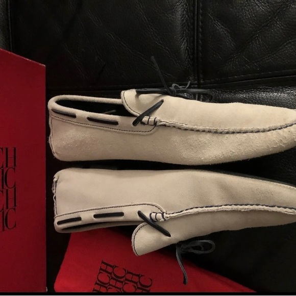 CH Carolina Herrera Authentic man’s beige suede loafers shoes size 8 Italy main image 7